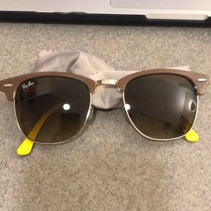 Ray Ban brown and yellow clubmasters
